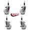 Service Caster 4'' Nylon Wheel Swivel 7/8'' Expanding Stem Caster Set 2 Brakes, 4PK SCC-EX20S414-NYS-2-TLB-2-78 - alternate 4
